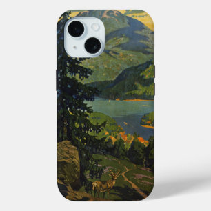 Coque Pour iPhone 15 Affiche Vintage voyage Pour Les Montagnes Adironda