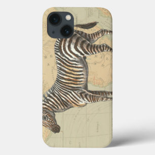 iPhone 13 Case Africa Map and a Zebra