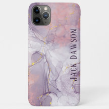 Agate de marbre violet et or Personnalisé