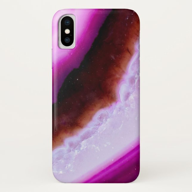 Coques Case-Mate iPhone Agate violet poli avec quartz (Dos)