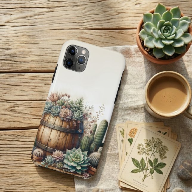 Coques Case-Mate iPhone Agencement Rustique de Succulentes et de Cactus (Créateur téléchargé)