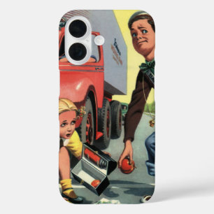 Coques iPhone 16 Agent de la patrouille de sécurité vintage aidant 