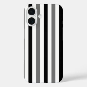 Coque Pour iPhone 16 Ahs motif rayures noires et blanches