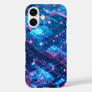 Coque Pour iPhone 16 AI Neon Grid