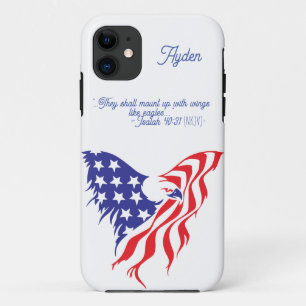 Case-Mate iPhone Case Aigle américain avec Isaiah 40:31 personnalisable