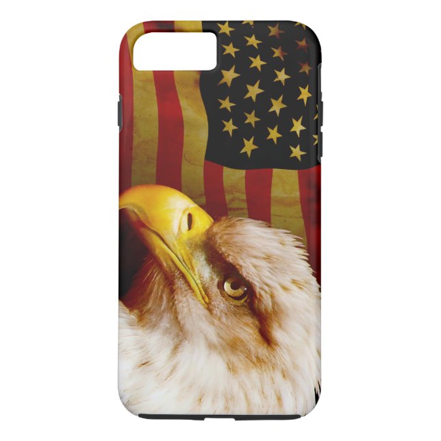 Coques Case-Mate iPhone Aigle chauve avec le drapeau (Dos)