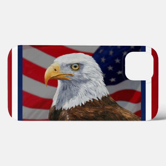 Coques Case-Mate iPhone Aigle et drapeau américains (Verso (horizontal))