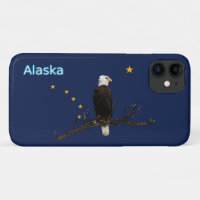 Aigle Et Drapeau De L'Alaska