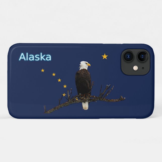 Coques Case-Mate iPhone Aigle Et Drapeau De L'Alaska (Dos (Horizontal))