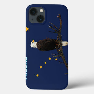 iPhone 13 Coque Aigle Et Drapeau De L'Alaska