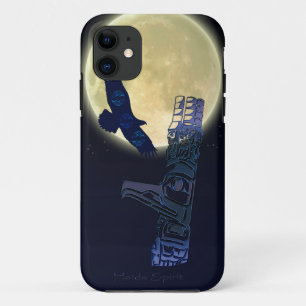 Etui iPhone Case-Mate Aigle haïda, Pleine lune et totem Pole Art autocht