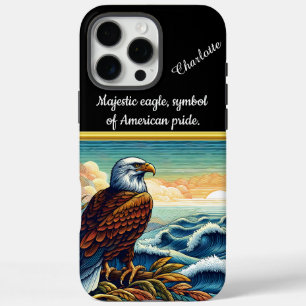 Coques iPhone 16 Pro Max Aigle majestueux perché au coucher du soleil au bo