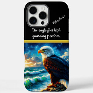 Coques iPhone 16 Pro Max Aigle majestueux surplombant les vagues tumultueus