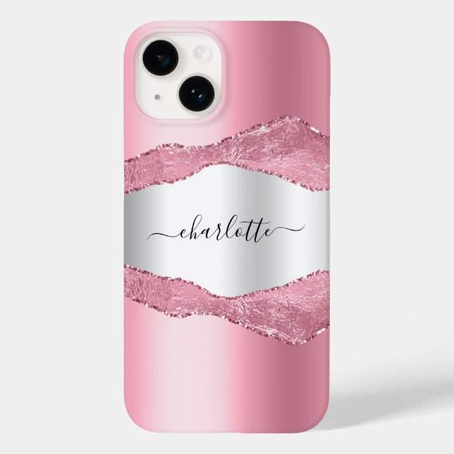 Coques Case-Mate iPhone Aigle rose pâle nom de marbre (Verso)