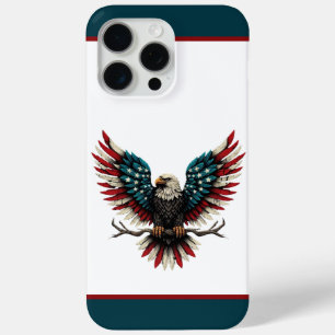 Coque iPhone 15 Pro Max Aigle rustique patriotique américain/américain cha