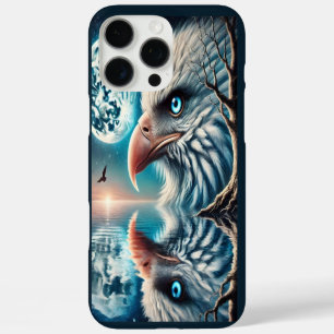 Coques iPhone 16 Pro Max Aigle silencieux sous une lune brillante de minuit