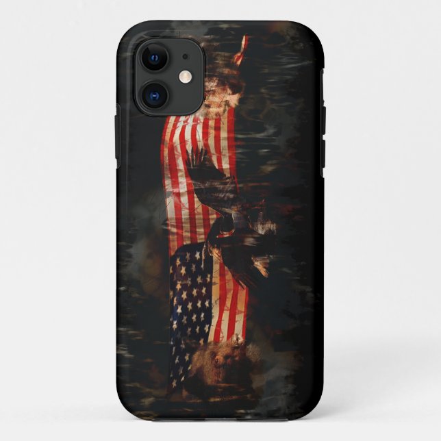 Coques Case-Mate iPhone Aigles, Ours, Loup, Drapeau américain Patriotique (Dos)