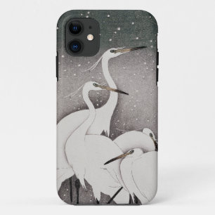 Case-Mate iPhone Case Aigrettes de Koson dans la neige : vintage japonai