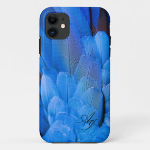 Case-Mate iPhone Case Aile à plumes bleues monogrammée
