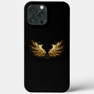 Case-Mate iPhone Case Ailes d'Ange d'or sur arrière - plan noir