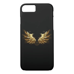 Case-Mate iPhone Case Ailes d'Ange d'or sur arrière - plan noir