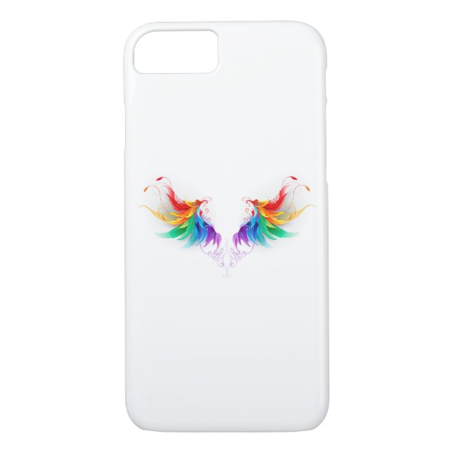 Coques Case-Mate iPhone Ailes fluffy arc-en-ciel (Dos)