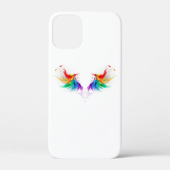 Coques Case-Mate iPhone Ailes fluffy arc-en-ciel (Verso)