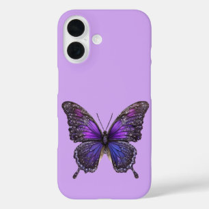 Coque Pour iPhone 16 Ailes rides : Papillon pourpre
