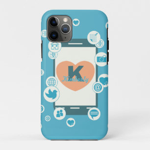 Coques Pour iPhone Aimer Médias Sociaux Personnalisé Monogramme Télép