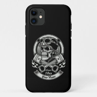 Case-Mate iPhone Case Ajouter le nom Année Vélo Vintage Crâne Croisé Poi