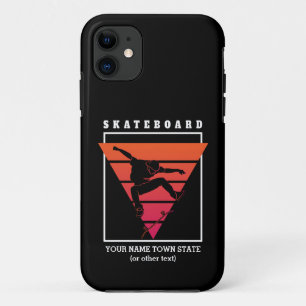 Case-Mate iPhone Case Ajouter le nom et le texte Skate de bord Géométriq