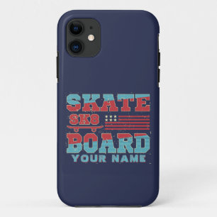 Case-Mate iPhone Case Ajouter le nom Texte Skate SK8 USA Indicateur Roug
