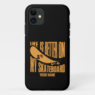 Case-Mate iPhone Case Ajouter un nom La vie est meilleure sur mon skateb