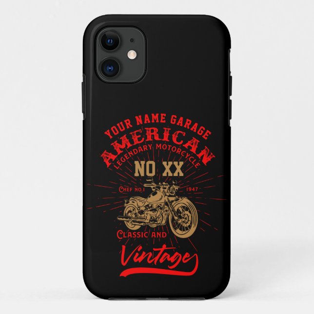 Coques Case-Mate iPhone Ajouter un nom Numéro American Legendaire Moto (Dos)