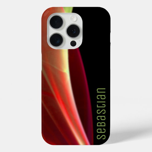 Coques Case-Mate iPhone Ajouter Un Nom Personnalisé Orange Green Abstrait (Verso)