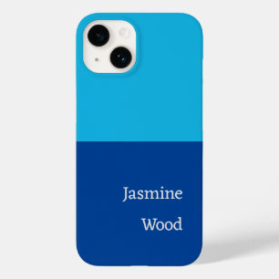 Coque Pour iPhone 14 Ajouter Votre Nom Modern Minimaliste Blue