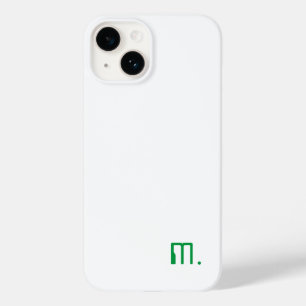 Coque Pour iPhone 14 Ajouter Votre Nom Moderne Minimaliste Vert Blanc