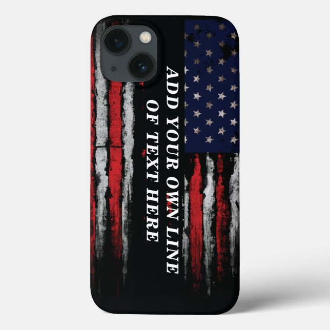 Coques Case-Mate iPhone Ajouter votre propre texte sur grunge American fla (Verso)