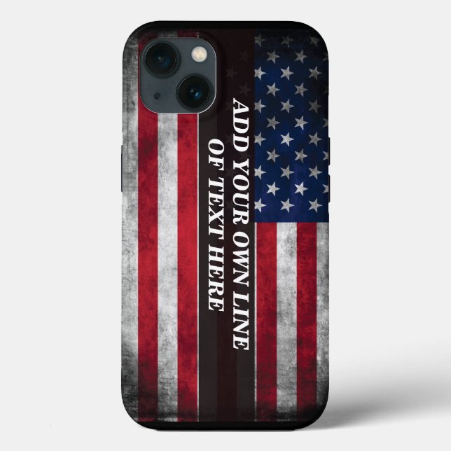 Coques Case-Mate iPhone Ajouter votre texte sur le drapeau américain (Verso)