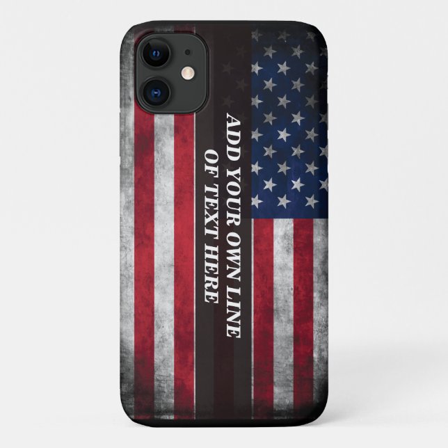 Coques Case-Mate iPhone Ajouter votre texte sur le drapeau américain (Dos)