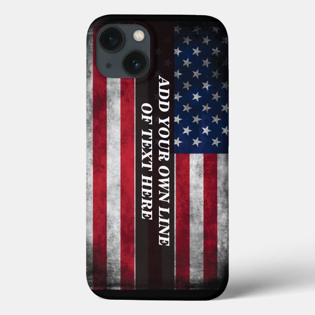 Coques Case-Mate iPhone Ajouter votre texte sur le drapeau américain (Verso)
