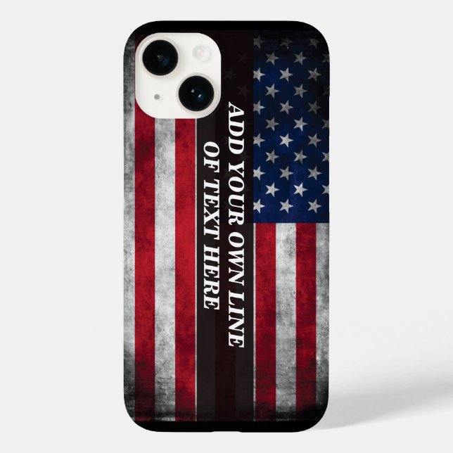 Coques Case-Mate iPhone Ajouter votre texte sur le drapeau américain (Verso)