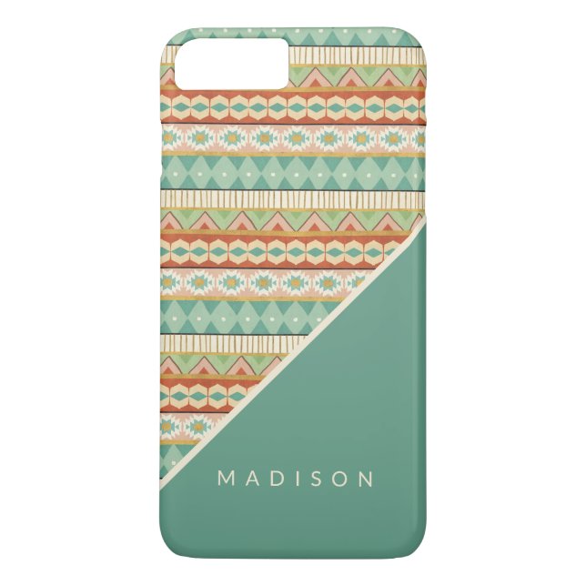 Coques Case-Mate iPhone Ajoutez votre motif tribal d'aquarelle nommée de | (Dos)