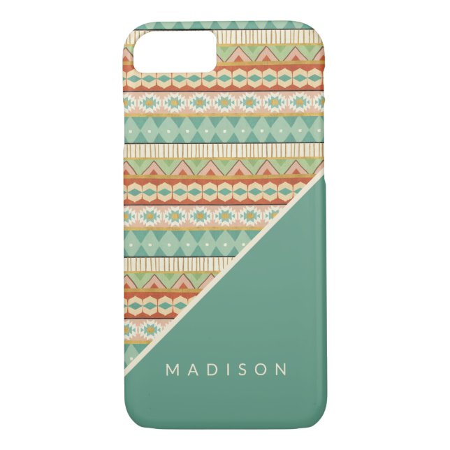 Coques Case-Mate iPhone Ajoutez votre motif tribal d'aquarelle nommée de | (Dos)