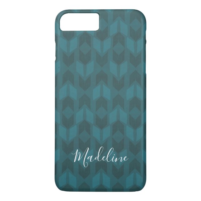 Coques Case-Mate iPhone Ajoutez votre motif turquoise d'obscurité nommée (Dos)