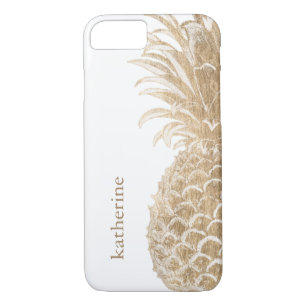 Etui iPhone Case-Mate Ajoutez votre nom   Pinneapple Tropical Or