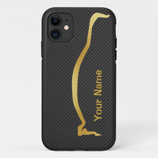 Coques Case-Mate iPhone Ajoutez votre nom - silhouette d'or de Mitsubishi (Dos)