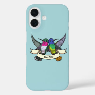 Coque Pour iPhone 16 Ajoutez Votre Propre Nom De Mignons Colibris Porta
