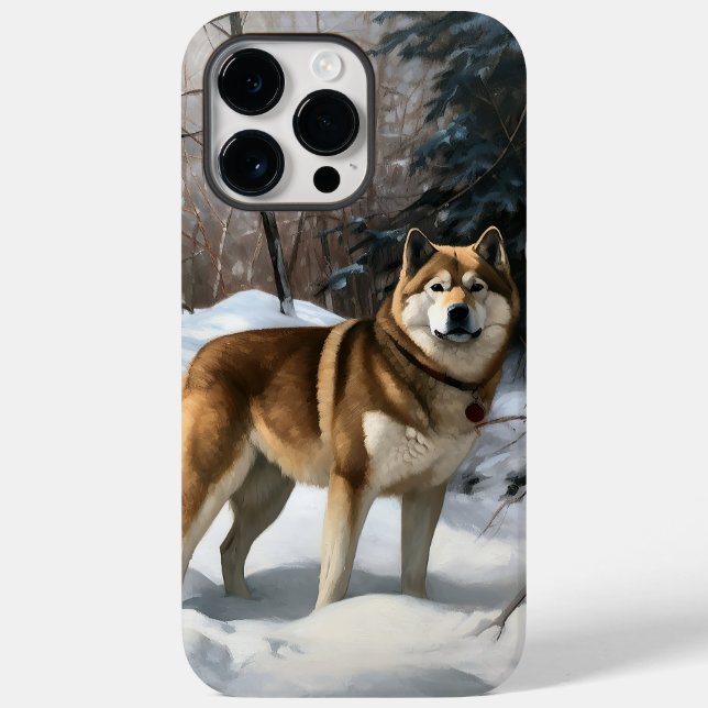 Coques Case-Mate iPhone Akita Laisser Neige Noël (Verso)