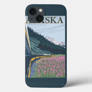 iPhone 13 Case AlaskaRailroad et Vintage voyage de Fireweed